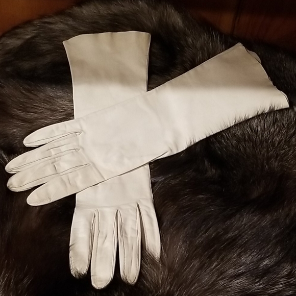 Intake kid leather light Gray gloves 13 " - Picture 7 of 8